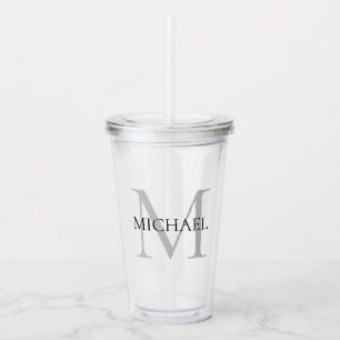 Personalised Monogram and Name Acrylic Tumbler