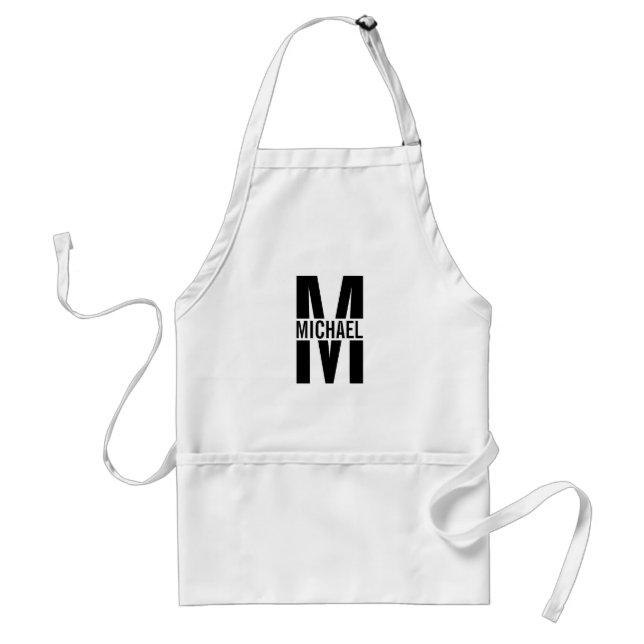 Personalised Monogram and Name Adult Apron (Front)