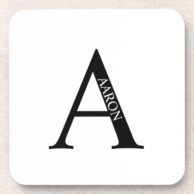 Personalised Monogram and Name Beverage Coaster (Front)