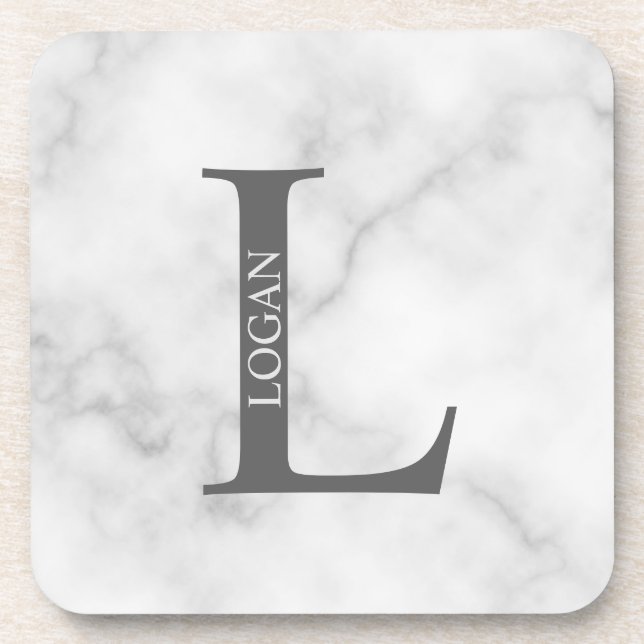 Personalised Monogram and Name Beverage Coaster (Front)