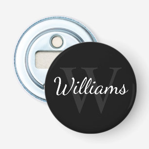 Personalised Monogram and Name Black Bottle Opener