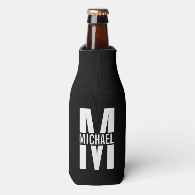 Personalised Monogram and Name Bottle Cooler (Bottle Front)