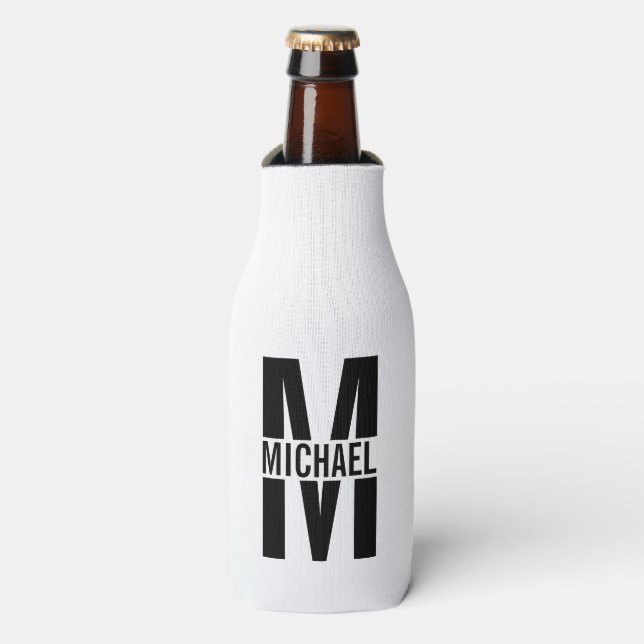 Personalised Monogram and Name Bottle Cooler (Bottle Front)