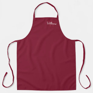 Personalised Monogram and Name Burgundy Red Apron