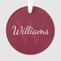 Personalised Monogram and Name Burgundy Red
