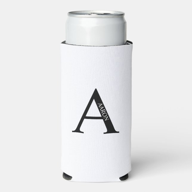 Personalised Monogram and Name Can Cooler (Seltzer Front)