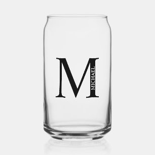 Personalised Monogram and Name Can Glass
