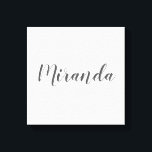 Personalised Monogram and Name Canvas Print<br><div class="desc">Personalised Monogram and Family Name Gift
featuring name in grey modern script font style and monogram in light grey modern script font style as background on white background.</div>