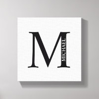 Personalised Monogram and Name Canvas Print
