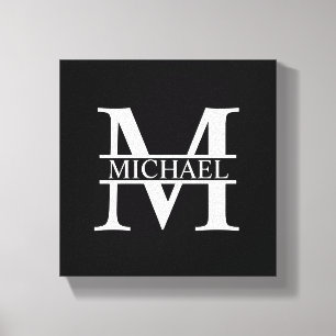 Personalised Monogram and Name Canvas Print