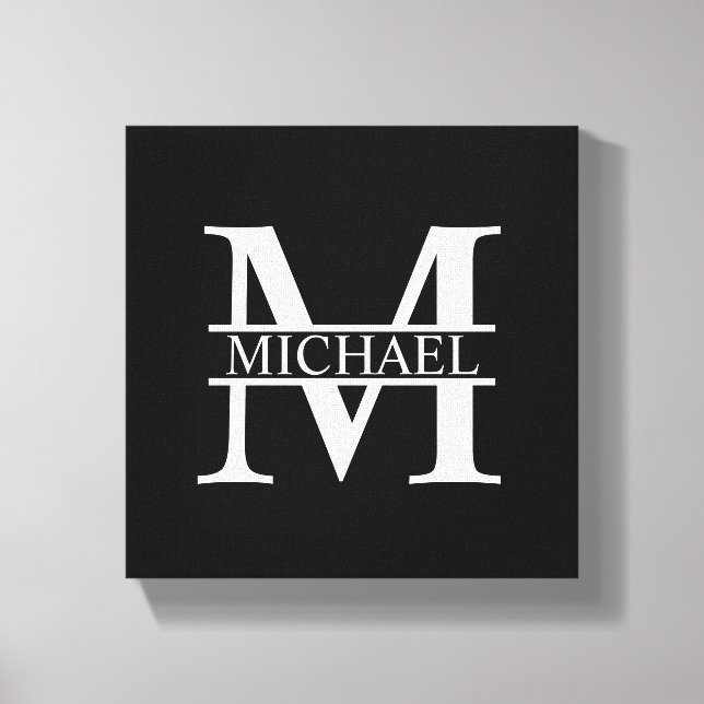 Personalised Monogram and Name Canvas Print (Front)