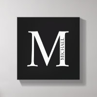 Personalised Monogram and Name Canvas Print