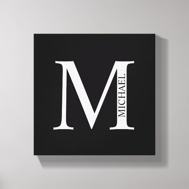 Personalised Monogram and Name Canvas Print (Front)
