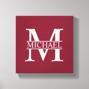 Personalised Monogram and Name Canvas Print