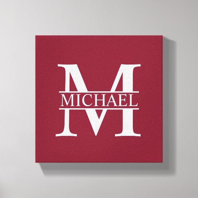 Personalised Monogram and Name Canvas Print (Front)