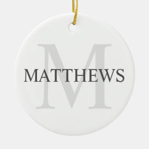 Personalised Monogram and Name Ceramic Tree Decoration