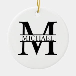 Personalised Monogram and Name Ceramic Tree Decoration