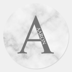 Personalised Monogram and Name Classic Round Stick Sticker