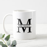 Personalised Monogram and Name Coffee Mug<br><div class="desc">Personalised Monogram and Name Gifts
featuring personalised monogram and name in classic serif font style.

Perfect as father's day gifts for dad,  gifts for grandfather,  husband,  groom,  best man,  groomsmen and more.</div>