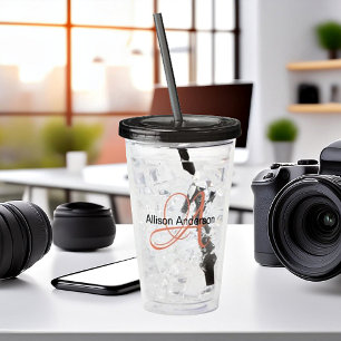 Personalised Monogram and name custom  Acrylic Tumbler