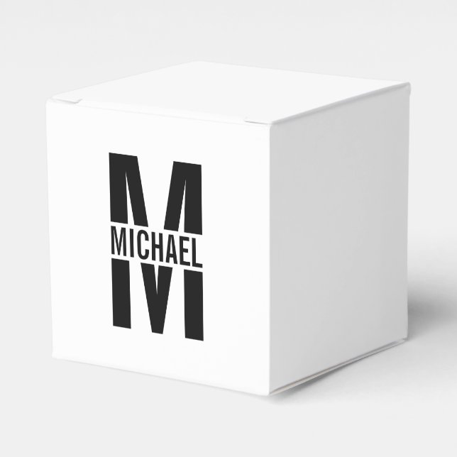 Personalised Monogram and Name Favour Box (Front Side)