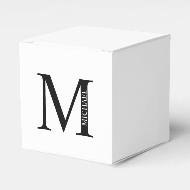 Personalised Monogram and Name Favour Box (Front Side)