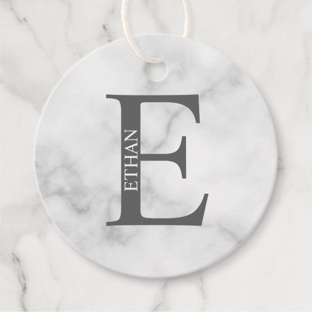 Personalised Monogram and Name Favour Tags (Front)