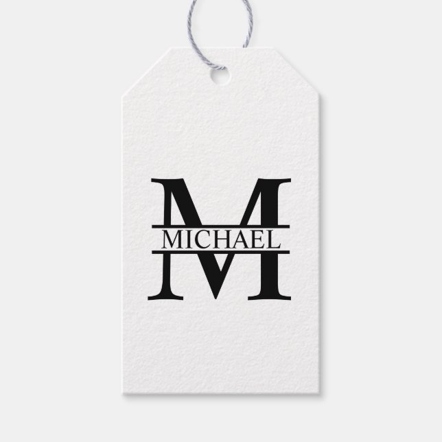 Personalised Monogram and Name Gift Tags (Front)