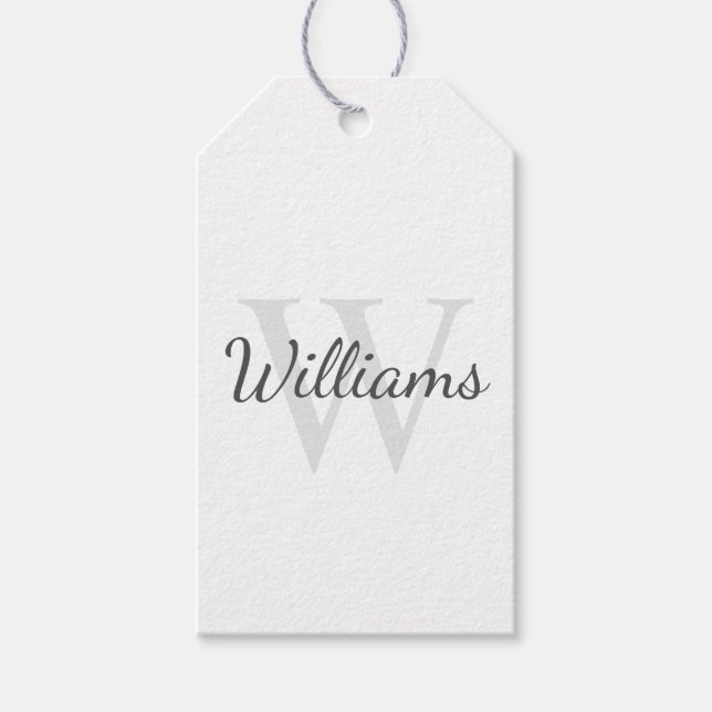Personalised Monogram and Name Gift Tags (Front)