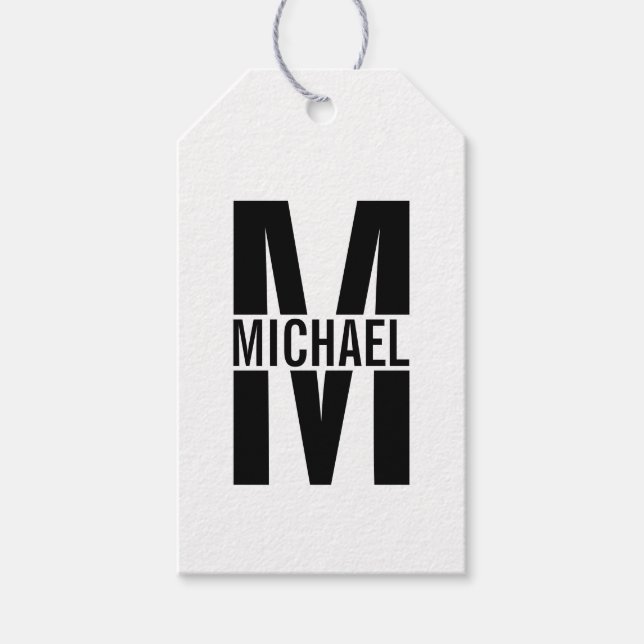 Personalised Monogram and Name Gift Tags (Front)