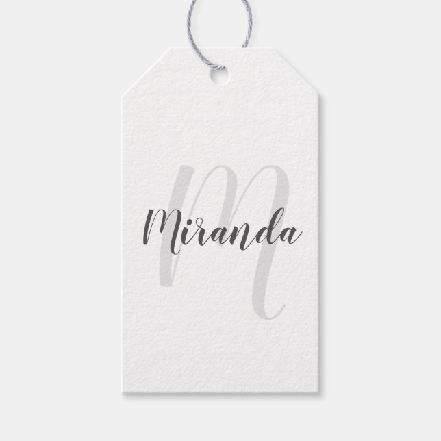 Personalised Monogram and Name Gift Tags (Front)