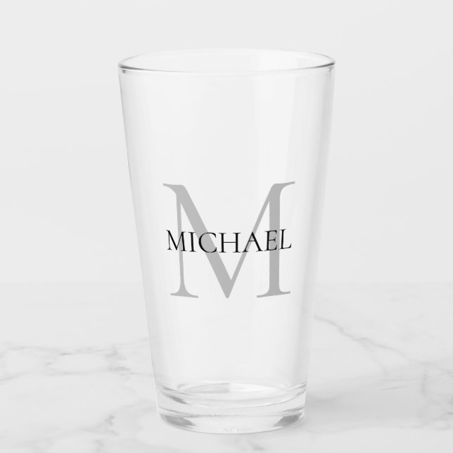 Personalised Monogram and Name Glass (Front)