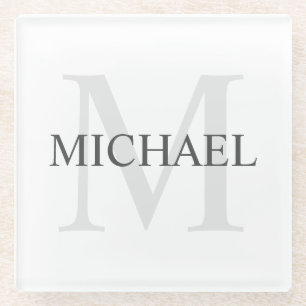 Personalised Monogram and Name Glass Coaster