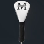 Personalised Monogram and Name Golf Head Cover<br><div class="desc">Personalised Monogram and Name Gifts
featuring personalised monogram in classic serif font style with box of name in the middle of monogram.

Perfect as father's day gifts for dad,  gifts for grandfather,  husband and more.</div>