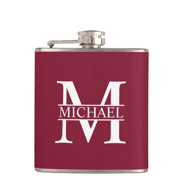 Personalised Monogram and Name Hip Flask (Front)