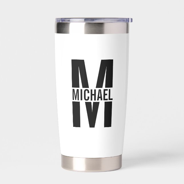 Personalised Monogram and Name Insulated Tumbler (Left)