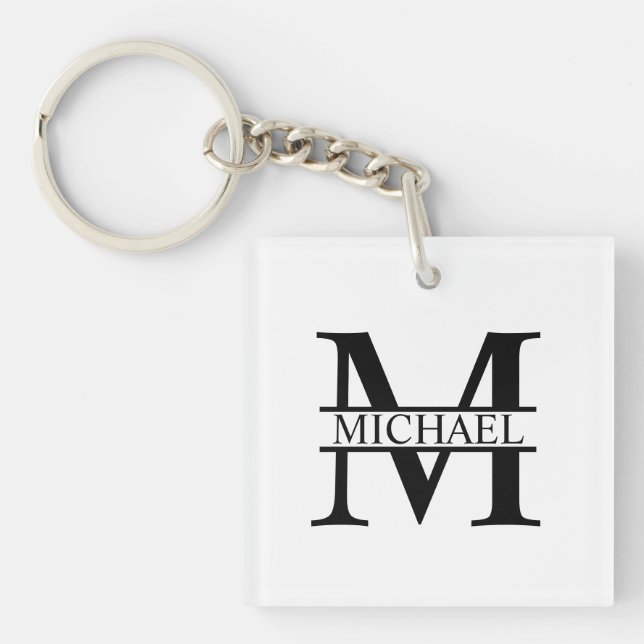 Personalised Monogram and Name Key Ring (Front)