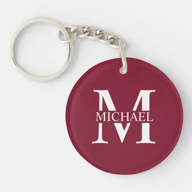 Personalised Monogram and Name Key Ring (Front)