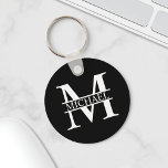 Personalised Monogram and Name Key Ring<br><div class="desc">Personalised Monogram and Name Gifts
featuring personalised monogram and name in classic serif font style.

Perfect as father's day gifts for dad,  gifts for grandfather,  husband,  groom,  best man,  groomsmen and more.</div>