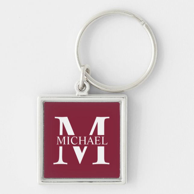 Personalised Monogram and Name Key Ring (Front)