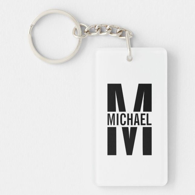 Personalised Monogram and Name Keychain (Front)