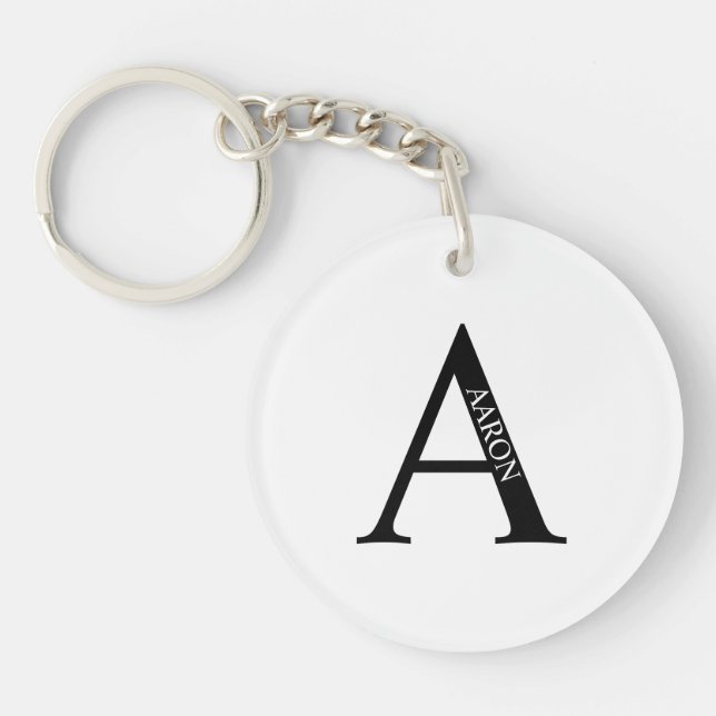 Personalised Monogram and Name Keychain (Front)