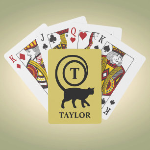 Personalised Monogram And Name Kitty Cat Lover Playing Cards
