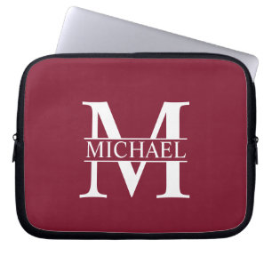 Personalised Monogram and Name Laptop Sleeve