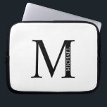 Personalised Monogram and Name Laptop Sleeve<br><div class="desc">Personalised Monogram and Name Gifts
featuring personalised monogram and name in classic serif font style.</div>