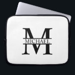 Personalised Monogram and Name Laptop Sleeve<br><div class="desc">Personalised Monogram and Name Gifts
featuring personalised monogram and name in classic serif font style.

Perfect as father's day gifts for dad,  gifts for grandfather,  husband,  graduate and more.</div>
