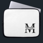 Personalised Monogram and Name Laptop Sleeve<br><div class="desc">Personalised Monogram and Name Gifts
featuring personalised monogram and name in classic serif font style.

Perfect as father's day gifts for dad,  gifts for grandfather,  husband,  graduate and more.</div>
