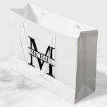Personalised Monogram and Name Large Gift Bag<br><div class="desc">Personalised Monogram and Name Gifts
featuring personalised monogram and name in classic serif font style.</div>