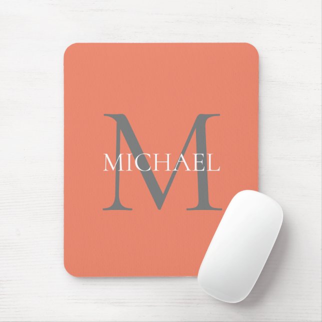 Personalised Monogram and Name Light Pink Mouse Pad (With Mouse)