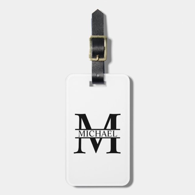 Personalised Monogram and Name Luggage Tag (Front Vertical)